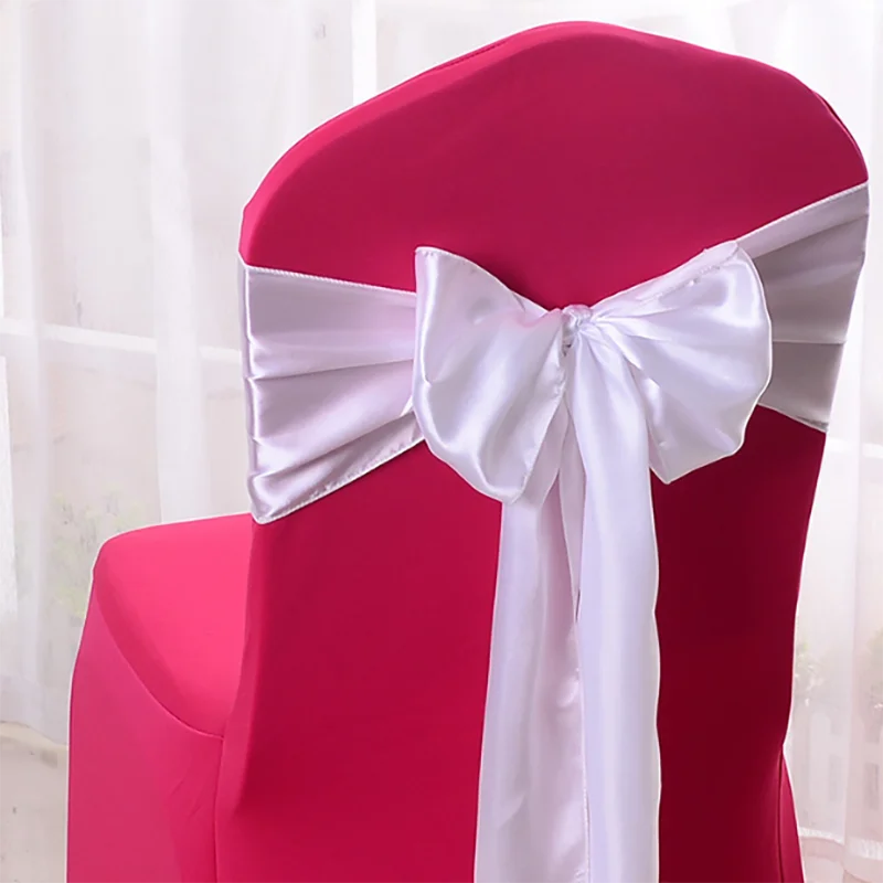 10/50pcs Wedding Chairs Knot Sash Satin Fabric Chair Sashes Bow Cover For Wedding Party Banquet Event Decorations