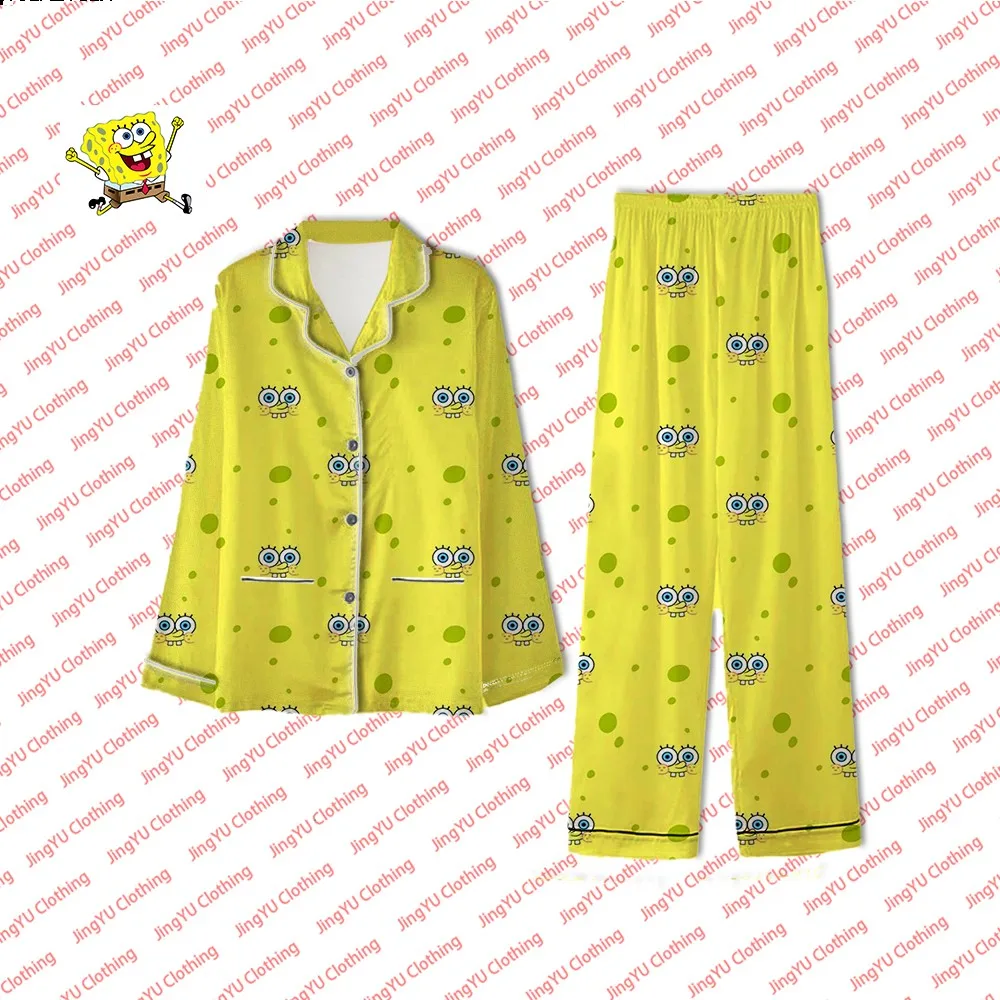 

Casual home pajamas couple style fashionable and comfortable SpongeBob cartoon pajamas 2024 summer new cute pajamas set