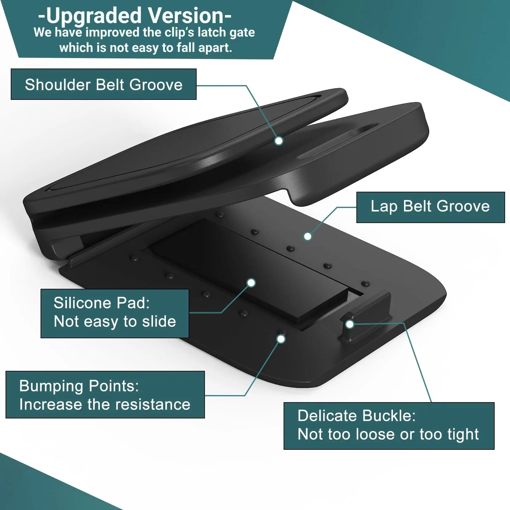 Car Seat Belt Adjuster Seat Belt Clamp  Shoulder and Neck Seat Belt Locking Clip Protector Comfortable Driving image 2