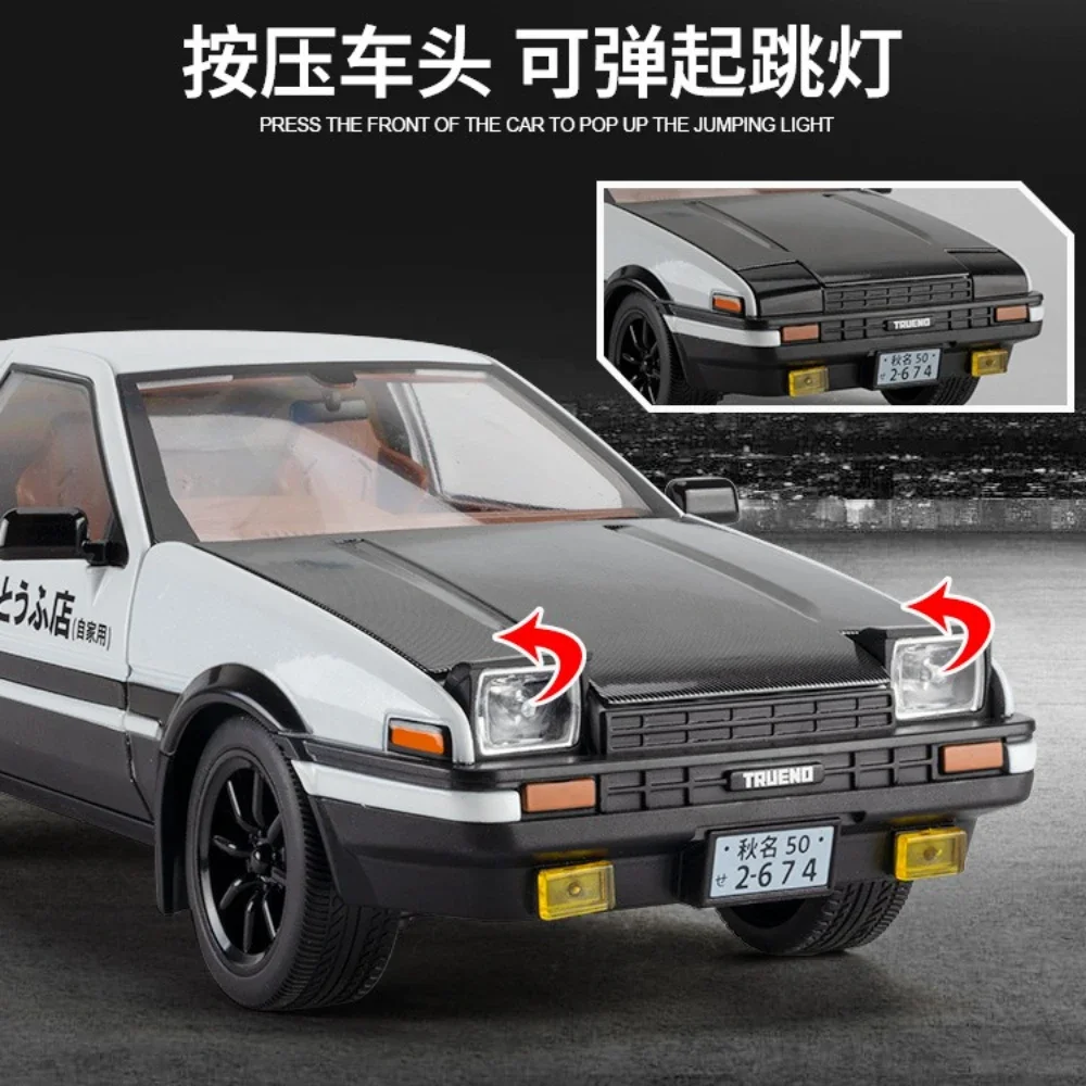1:18 AE86 Initial D Model Samochodu Wyścigowego z Odlewu Metalowego Mini GT Modne Ozdoby Prezent dla Przyjaciela z Motywem Initial D