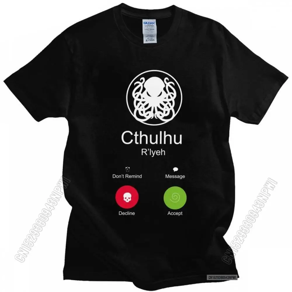 T-Shirt Drôle The Call Of Cthulhu En Cotton Doux Pour Homme Haut À Manches Courtes Vêtement De Créateur