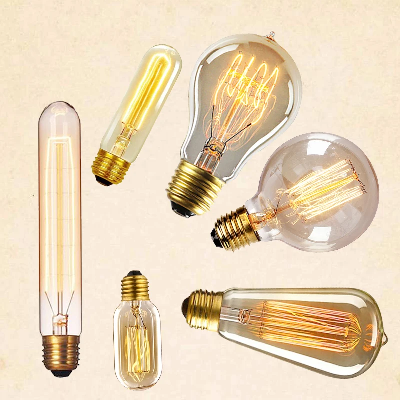 Edison Retro lampa żarówka Edison E27 220V/110V 40W dekoracja pokoju lampy Edison żarówki ampułka żarnik boże narodzenie