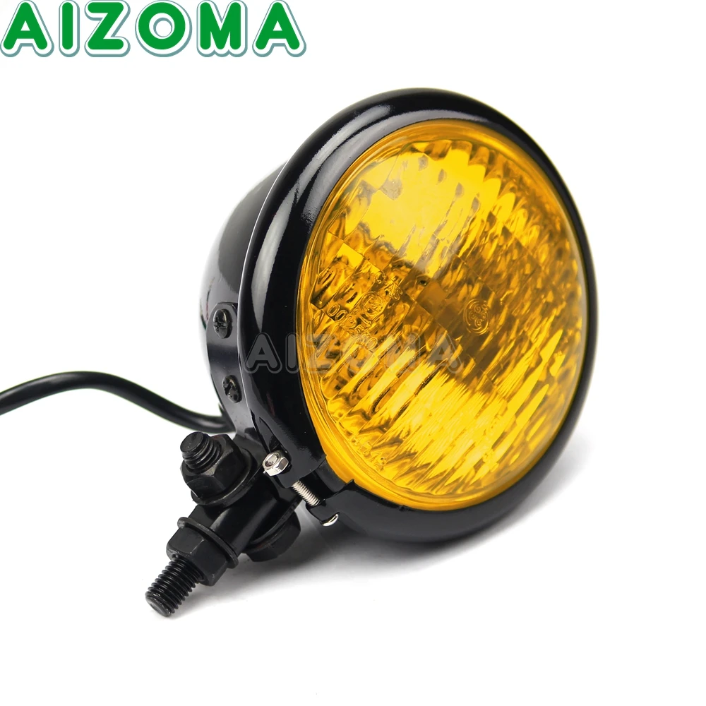 Universal For Kawasaki Vulcan Suzuki Boulevard Honda CBR Yamaha Suzuki BMW Motorcycle Front Round Headlight 4.5" Retro Headlamp - Image 4