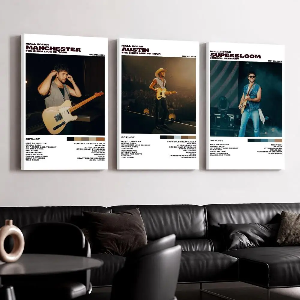 Singer Album N-Niall H-Horan Framed Wall Painting Ready to Hang Canvas Wall Art Poster for Bedroom Living Room Home Decor Gift