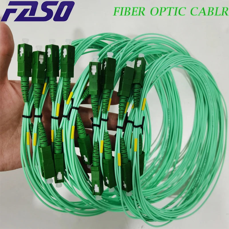 FTTH Jarretiere 1,6mm 3,5 m Aqua G657A2 Cable de conexión de fibra óptica puente verde SC Simplex SM SX SCAPC Cable de conexión de fibra óptica