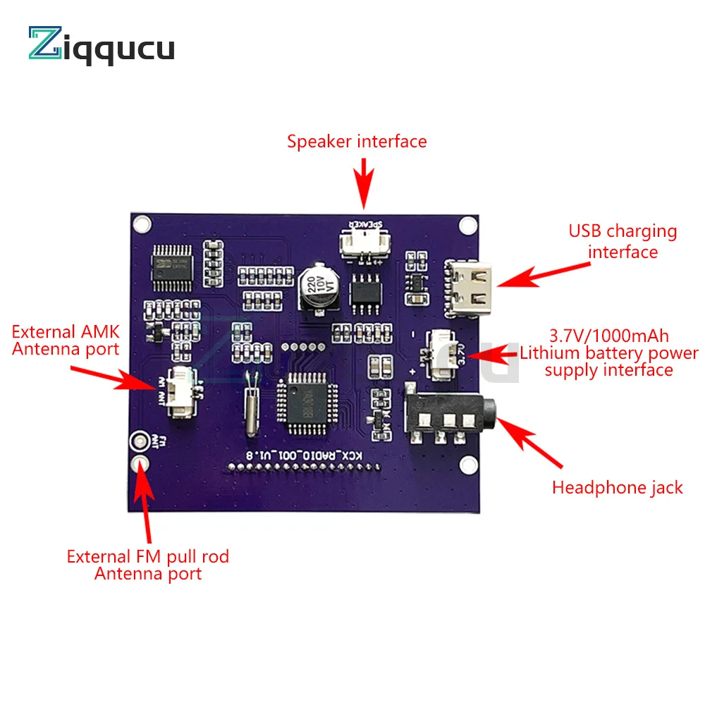 87-108MHz FM Full Band Radio Module short wave medium wave Electronic Number Digital Display Clock Controlled Radio Module Board