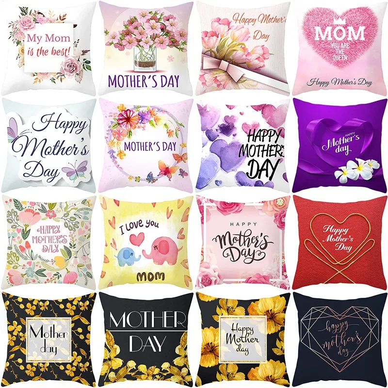 

Happy Mothers Day Pillow Covers 18x18 Best Mom Throw Pillow Covers Cushion Covers Outdoor Couch Pillow Case Gift for Mother