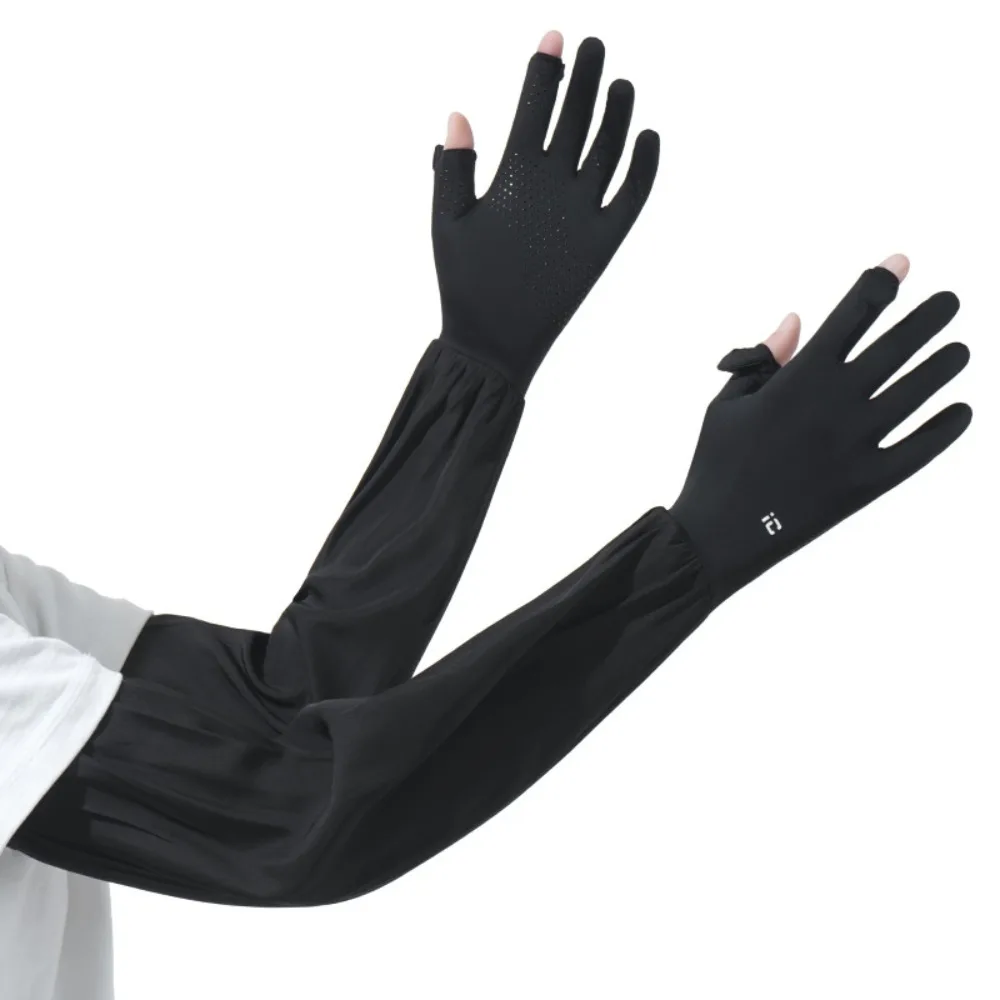 Anti-UV Ice Silk Sleeves Gloves Flip-finger Sun Protection Sunscreen Sleeve UV Insulation Arm Covers Cycling Gloves Summer