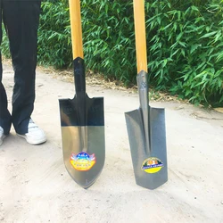 Sharp Manganese Steel Shovel Multipurpose Drain Trenching Spade Narrow Opening Pointed Spade Planting Transplanting Farm Tool