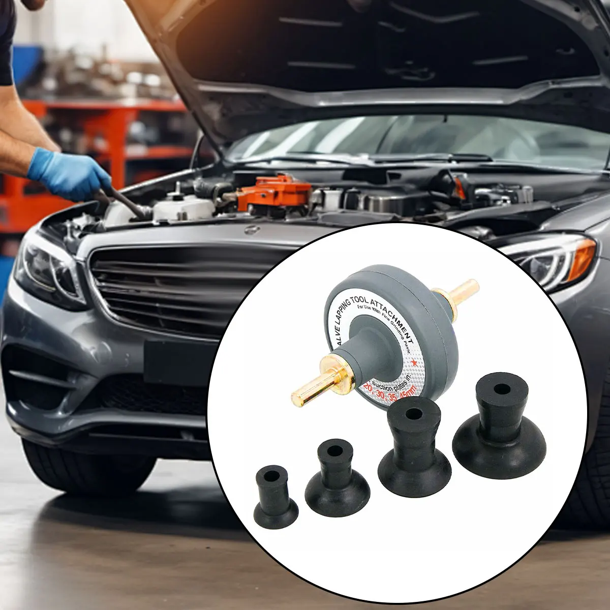 

1Set Valve Lapping Tool Attachment Universal Easy Valve Lapping Tool Wearproof with 5 Suction Plates for Grinding