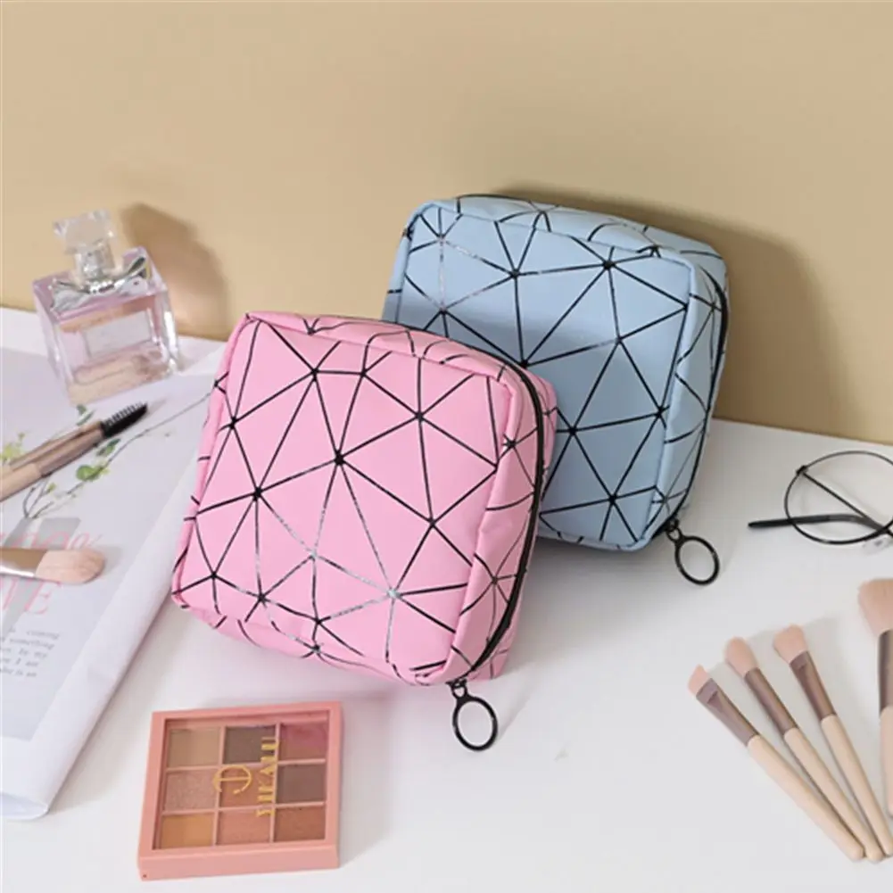 Multifunction Rhombus Pattern Sanitary Napkin Bag Sanitary Napkin Storage Bag Pad Pouch Bags Makeup Bags Storage Pouch Holder