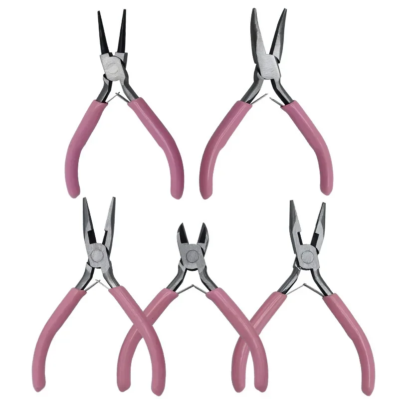 مجموعة كماشة يدوية الصنع للمجوهرات متعددة الوظائف - كماشة صغيرة مائلة بنقطة أنف مستديرة للصياغة #1