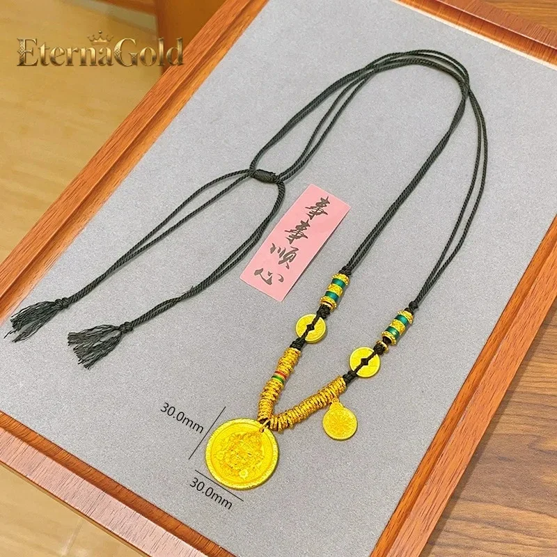 

EternaGold EternaGold 9999 24K real gold gold store same style yellow treasure god disk necklace pendant money string solid sw