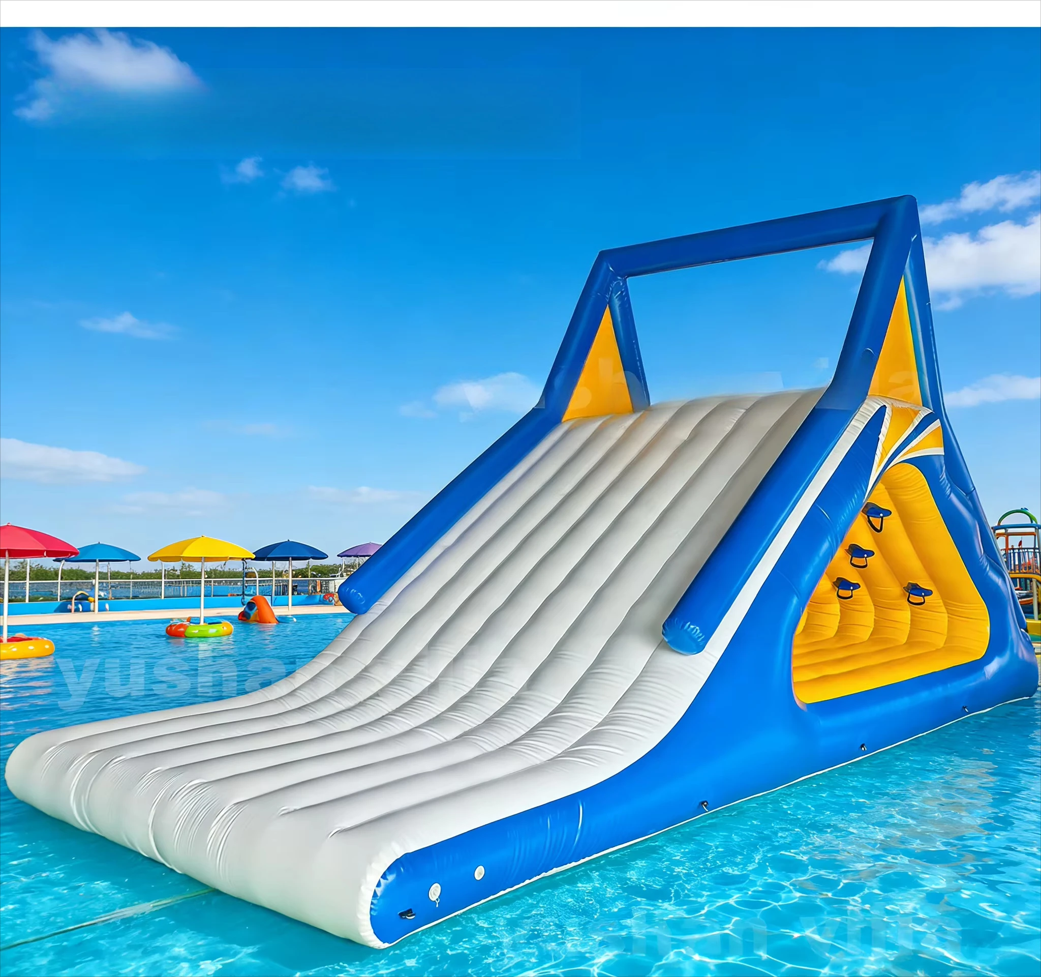 

Commercial Water Play Equipment Inflatable Triangle Slide Inflatable Floating Water Games Outdoor Inflatable Water Slide