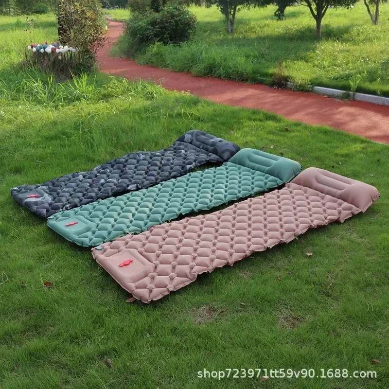 

Portable Pedal Single Diamond TPU Inflatable Cushion Outdoor Tent Sleeping Mat Camping Ultra-light Portable Moisture-proof Mat