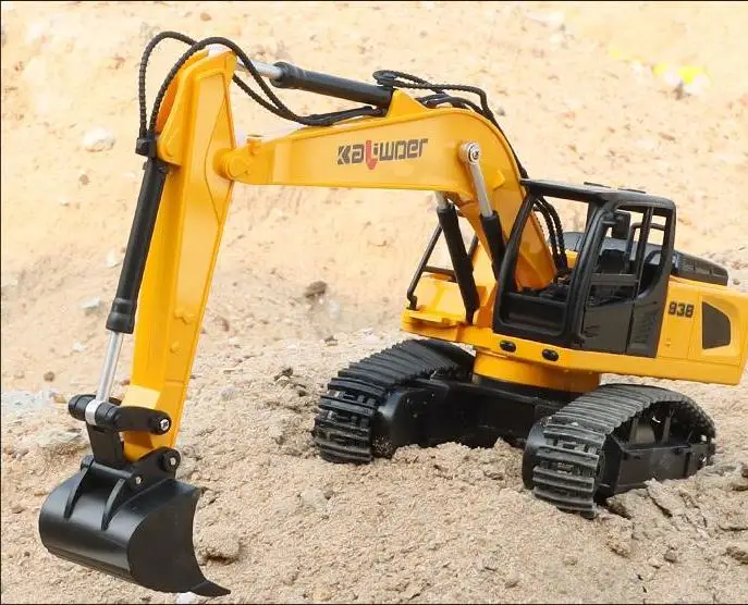 Huina 1:24 rc caminhão 9ch escavadeira de controle remoto simulação engenharia veículo som luz modelo carro presente aniversário do miúdo