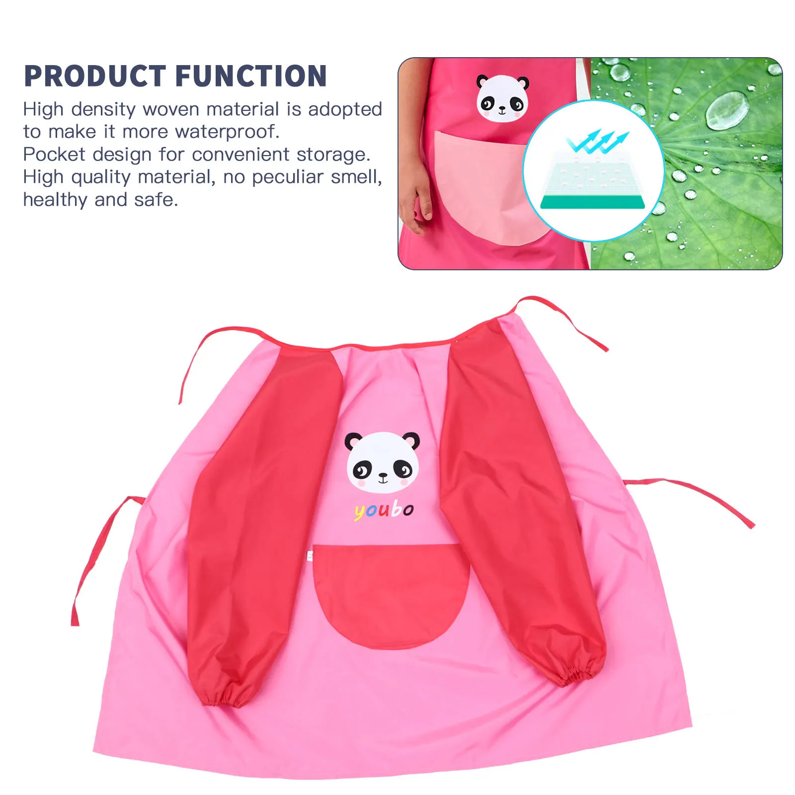 

1Pcs Waterproof Apron for Baby High Density Woven Material Breathable Soft Fabric with Adjustable Back Band Pocket Design Easy