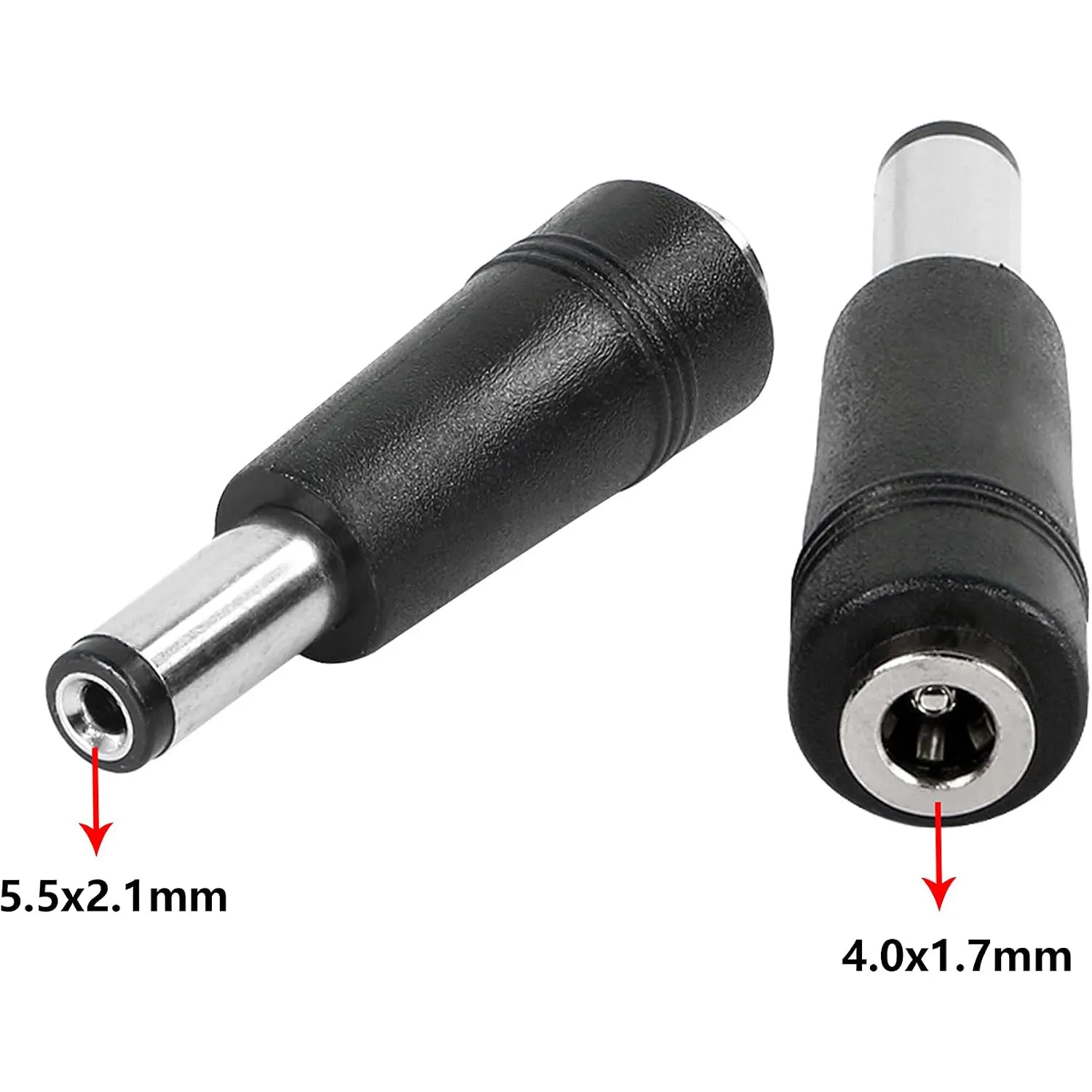 C 4.0x1.7mm Female to 5.5x2.1mm Male Universal Plug Power Barrel Jack Adapter Converter for Laptop Router (4pcs)