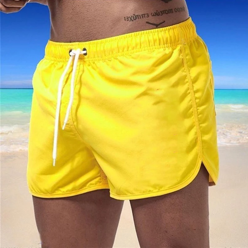 Men\'s Beach Shorts Sexy Gym Swimming Trunks Fashion Quick Drying Short Pants Summer Casual Surfing Shorts Male Board Brief