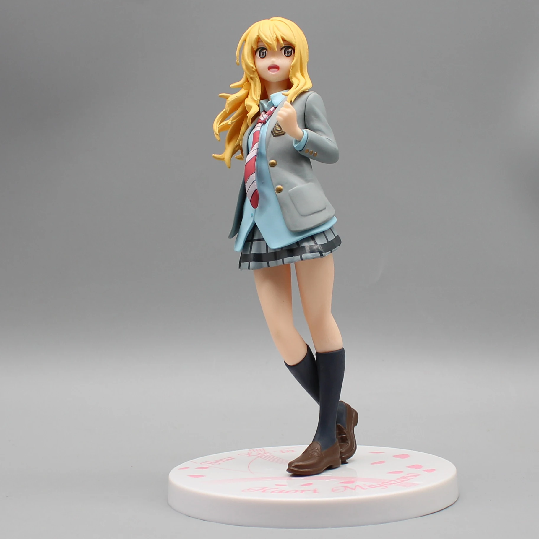 18cm  Readymade Gk Anime Figure Your Lie In April Kaoru Miyazono School Uniform Collectible Model Ornaments Surrounding Campus G