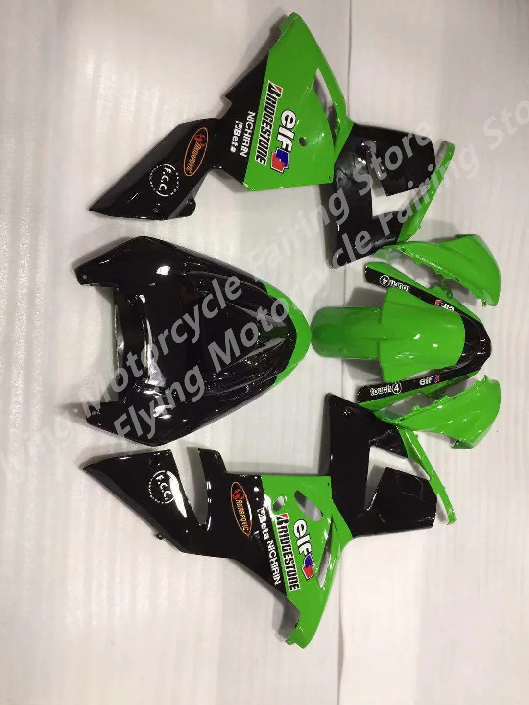 

High quality Motorcycle Fairing kit for KAWASAKI Ninja ZX10R 04 05 ZX 10R 2004 2005 ZX10R 04-05 green body black flames Fairing