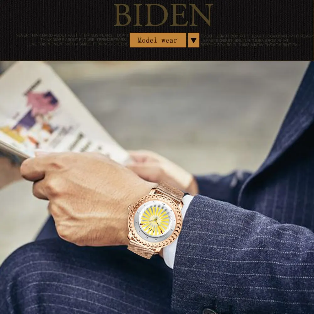 Biden นาฬิกาควอทซ์ผู้ชายผู้หญิง, นาฬิกาแฟชั่นสร้อยข้อมือชุดสุภาพสตรีนาฬิกาข้อมือลำลองกันน้ำของขวัญของขวัญ relogio masculino