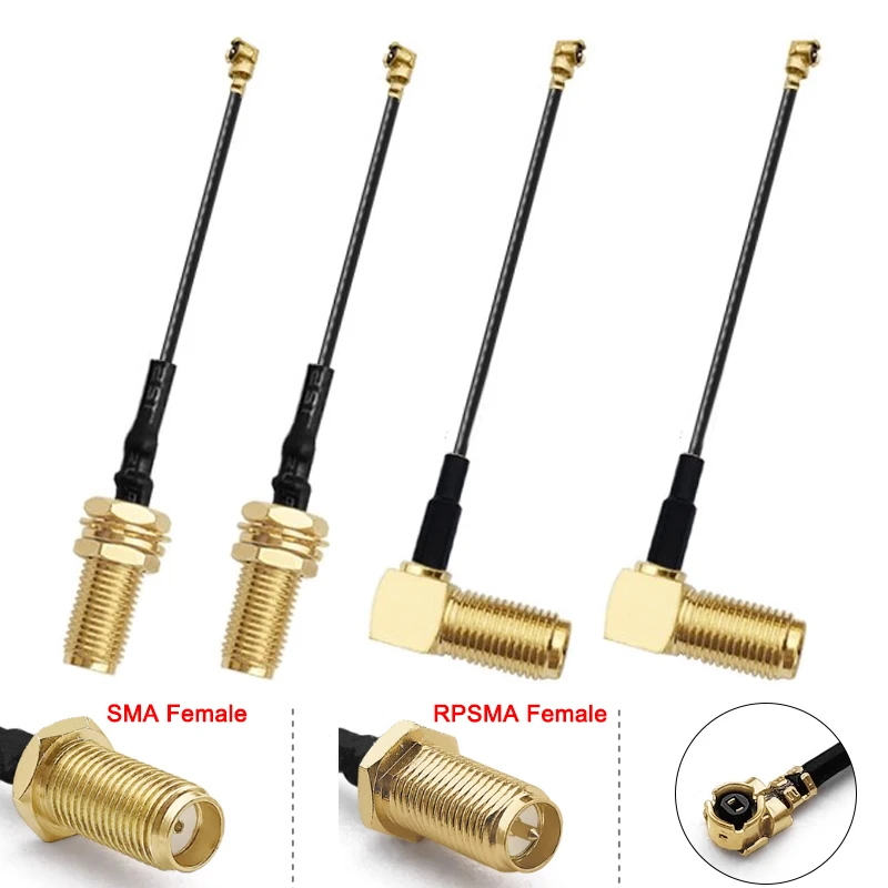 2pcs Sma Connector RPSMA Female To U.FL RG178 1.13 Cable Sockets Jack Connectors Adapter for Wifi Router