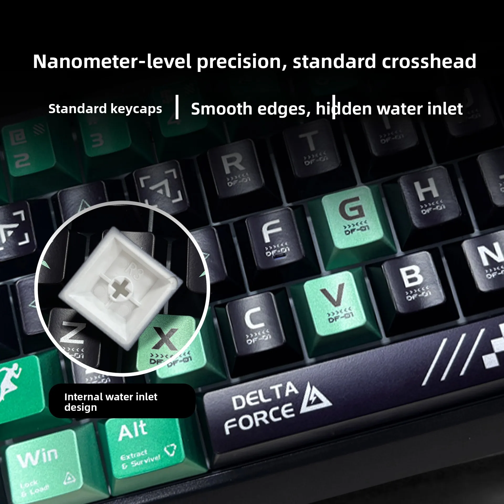Delta Style Metallic Paint OEM Profile PBT Keycaps for Mechanical Keyboard 61/68/87/104 Keys