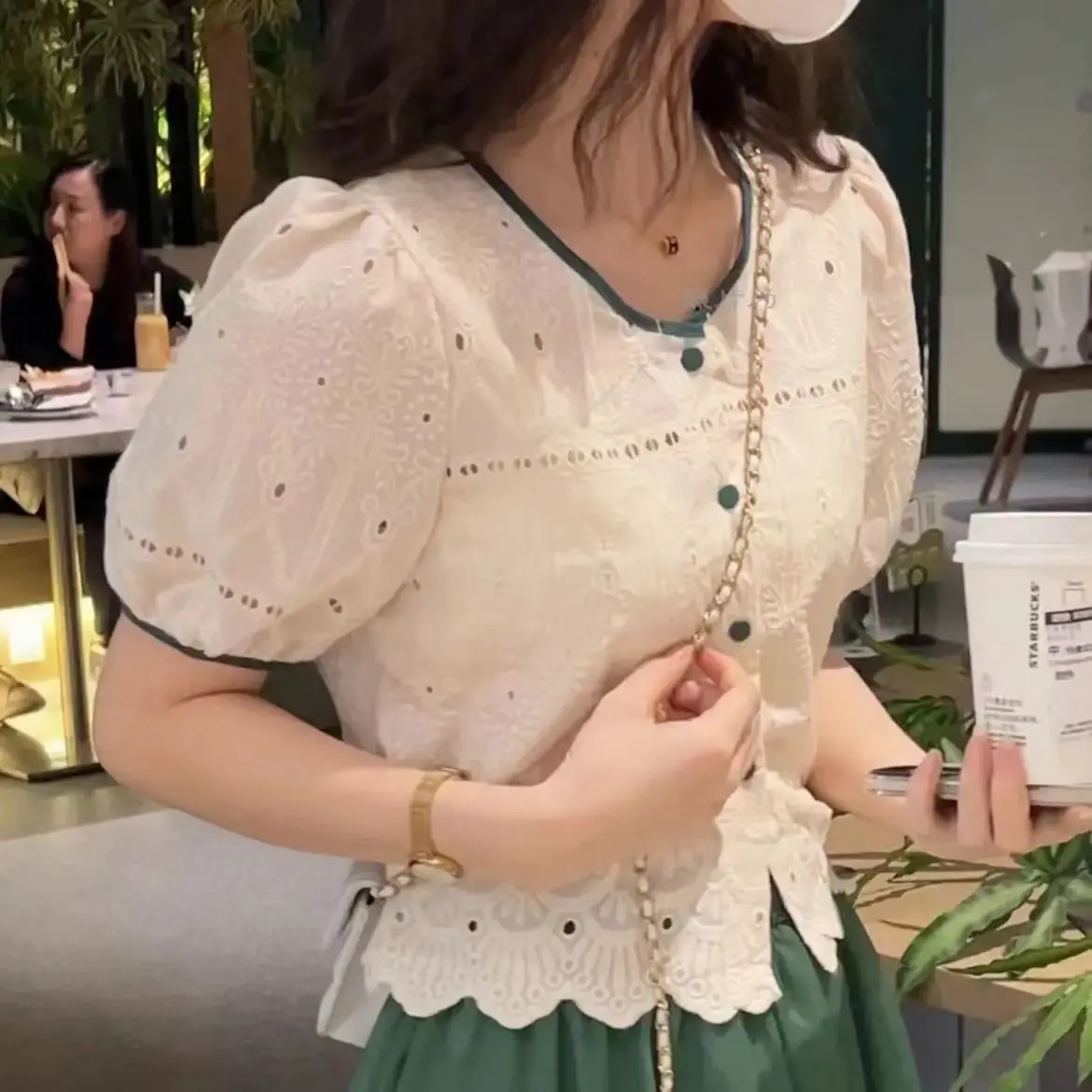 Summer Woman Clothes Office Lady Simplicity Elegant Mori Girl Style Kawaii Fashion Sweet Cute Lively Lace Refreshing Organza Ins