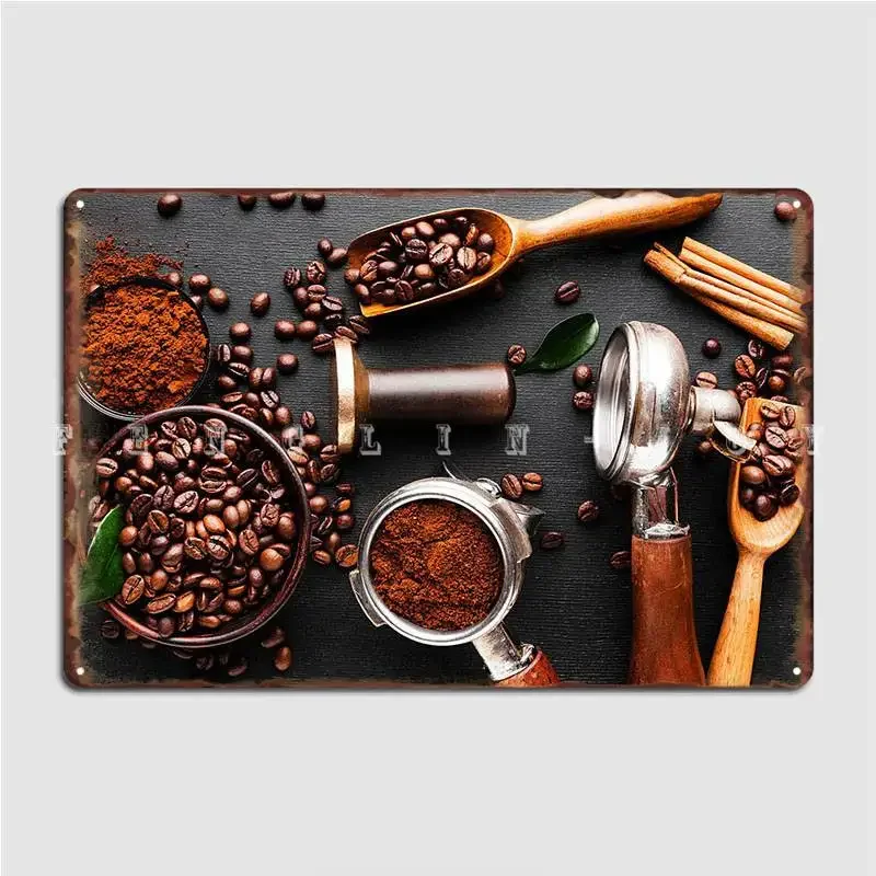 Coffee Cezve And Beans Poster Metal Plaque Pub Customize Garage Decoration Pub Garage Tin Sign Poster