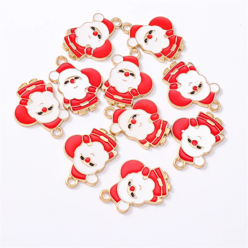 

Duarte 20Pcs/Lot Cartoon Enamel Christmas Santa Claus Charms Pendants for Jewelry Making Earrings Necklaces DIY Crafts Supplies