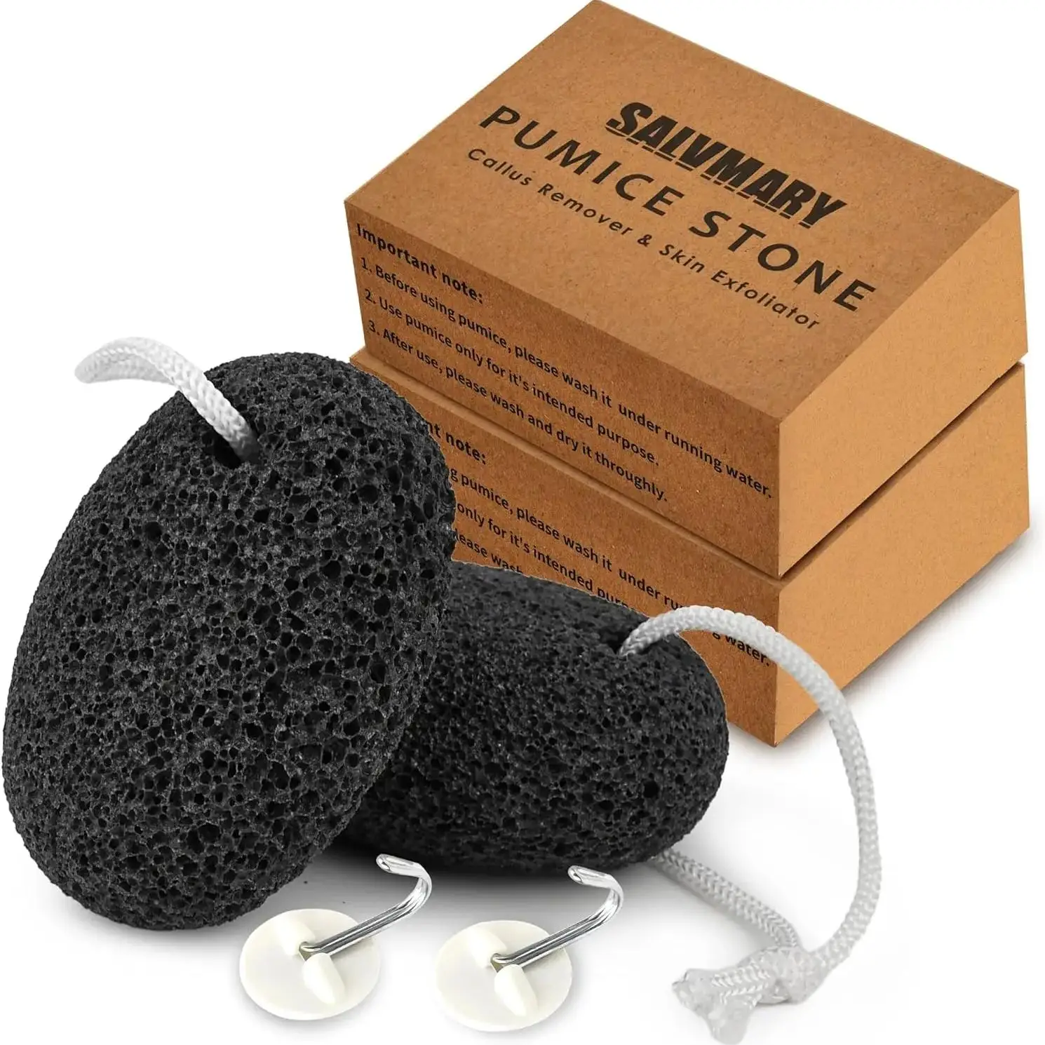 

2 Pack Volcanic Pumice Stone for Foot Exfoliating Lava Shower Stone Black Pedicure Rocks Exfoliator Tools Scrubber