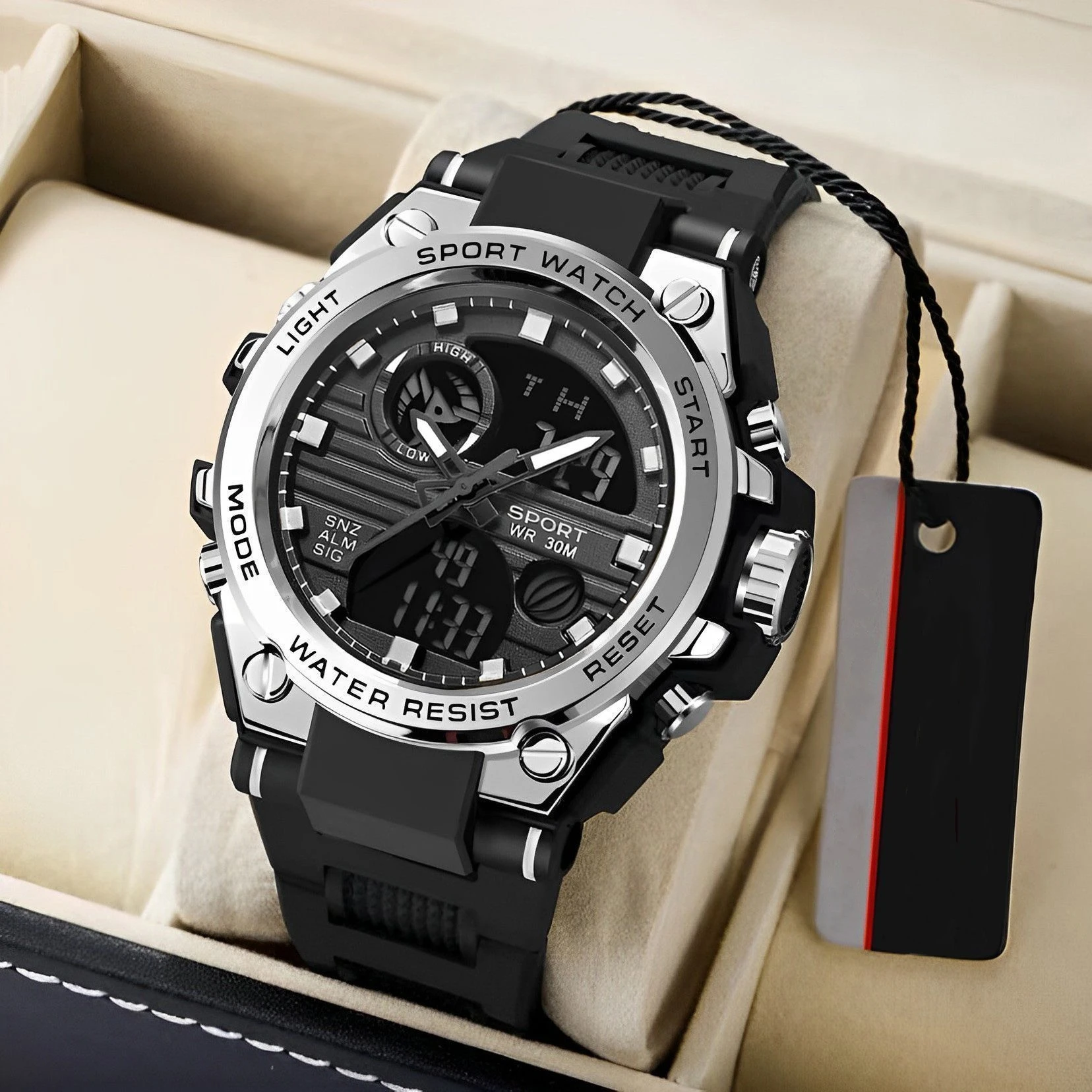 New Electronic Watch with Night Light Dual Display Multifunctional Watch for Boys, Students, Teenagers, Outdoor Sports Trend