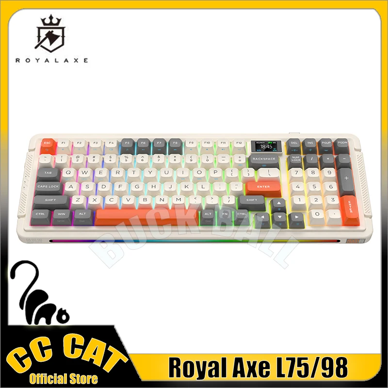 

Royal Axe L75/98 Mechanical Keyboard Wireless Bluetooth Keyboard 3mode Gasket Hot Swap Long Endurance Pbt Custom Game Keyboards