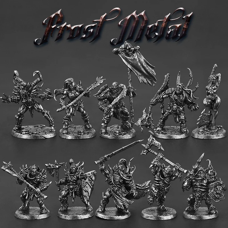White Brass Ogre Soldier Tribe Warrior Statue mini Model Toy Decoration Popular Game Character Statue desktop Decoration