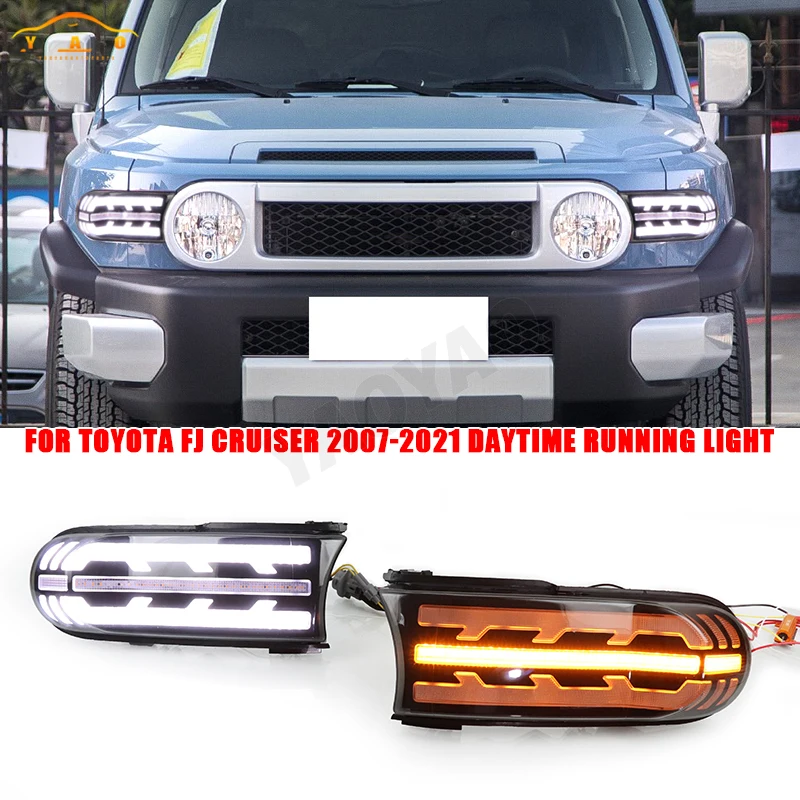 

Led Daytime Running Light Fog Lamp For Toyota FJ Cruiser 2007 2008 2009-2021 Bumper Driving DRL Turn Signal
