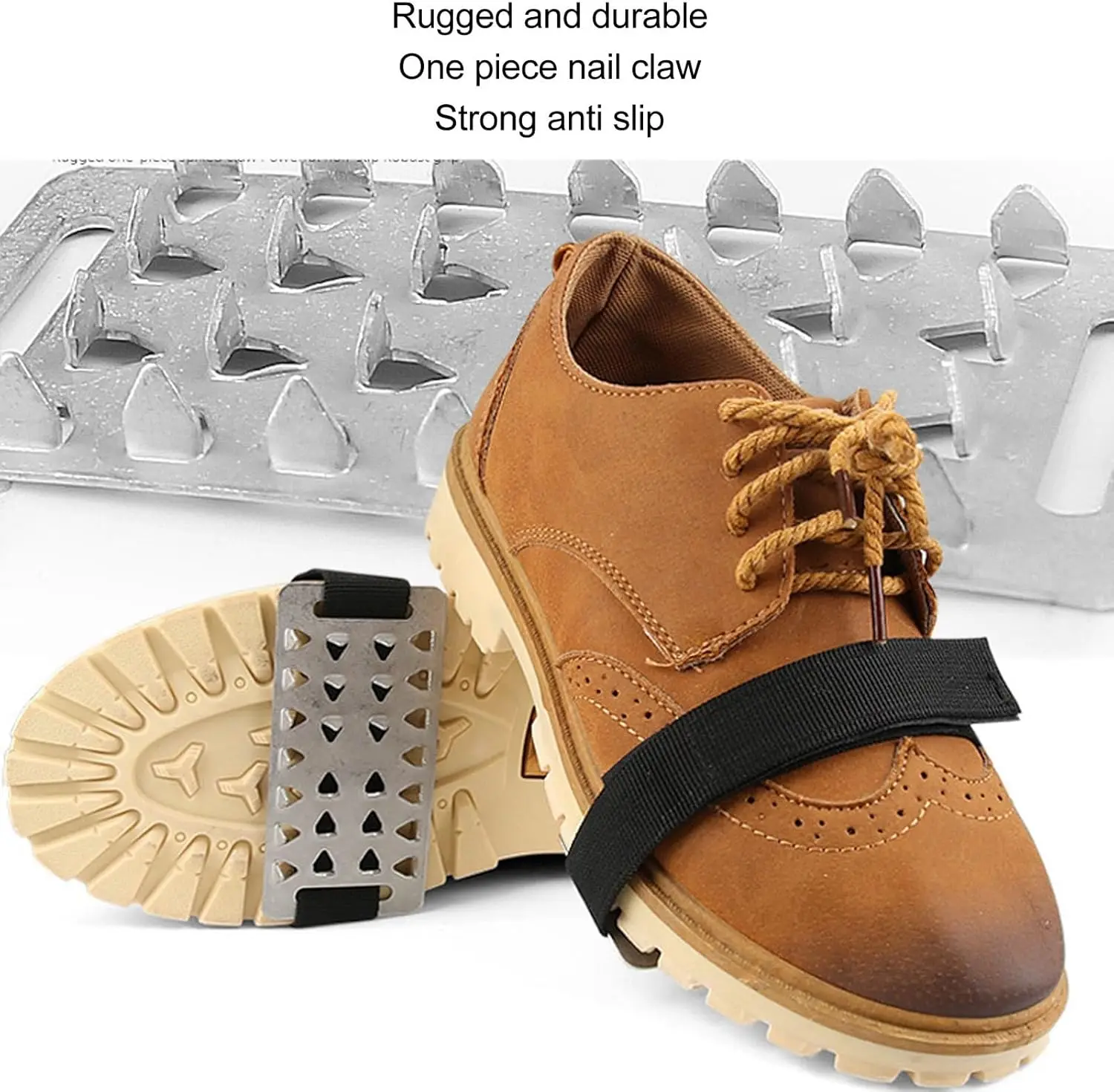 1/2 زوج قابل للتعديل المضادة للانزلاق الجليد المرابط الفولاذ المقاوم للصدأ الشتاء الثلوج القبضات للمشي القيادة في الهواء الطلق الجر الجليد #4