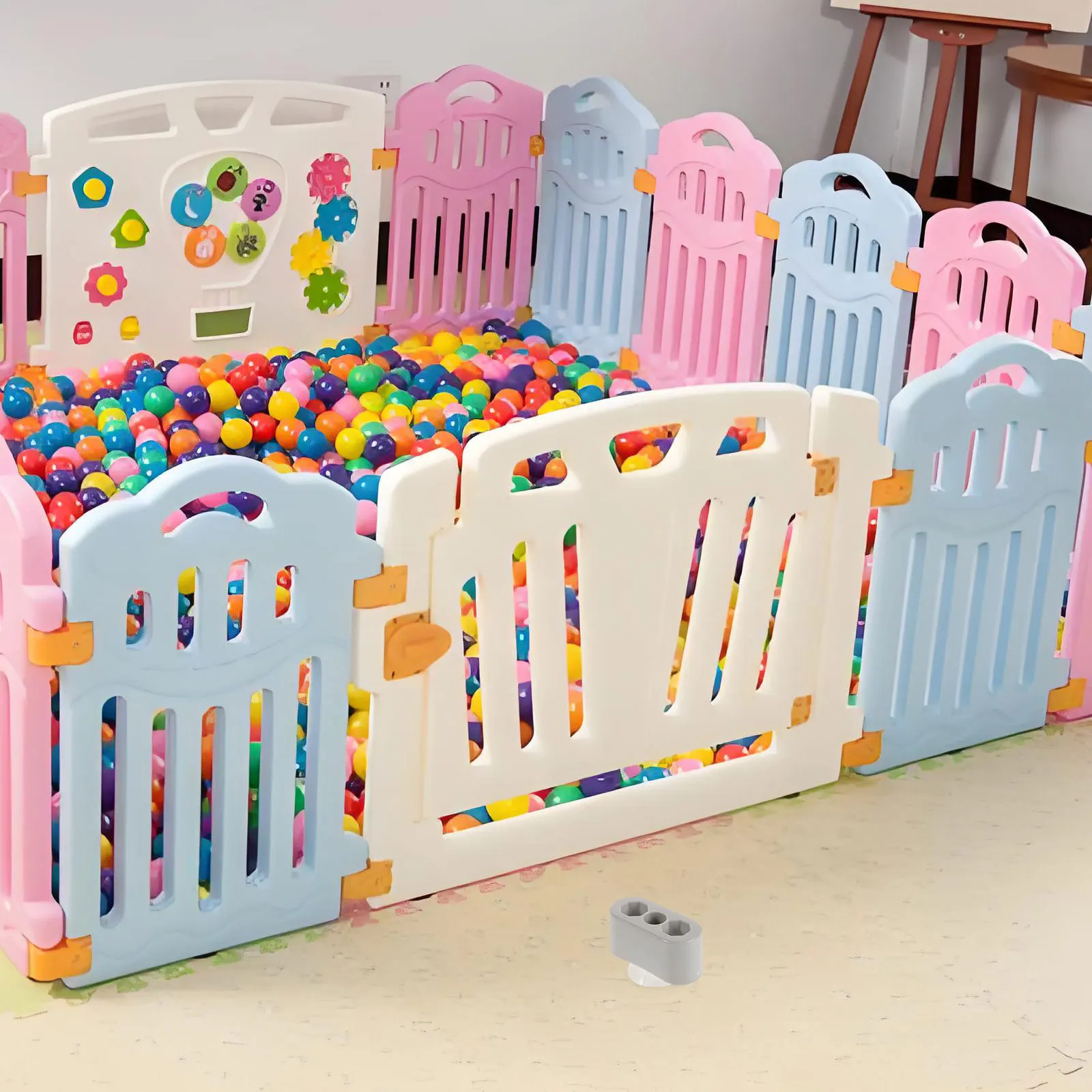 Fissatore per recinzione di gioco Staffa di bloccaggio durevole regolabile Supporto di sicurezza per box per bambini Accessorio per recinzione di gioco Fissatore affidabile