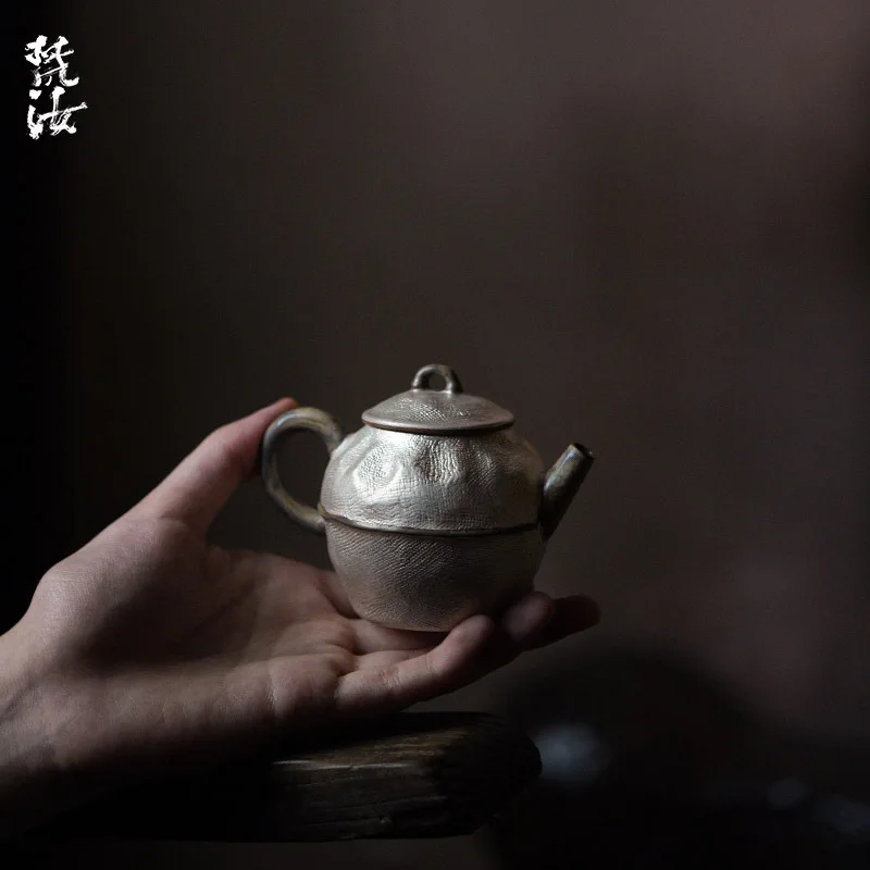 Fanyu Japanese-Style Hammered Silver-Plated Cloth-Lined Teapot Purely Handmade With A Ball Filter For Home Use Kung Fu Set