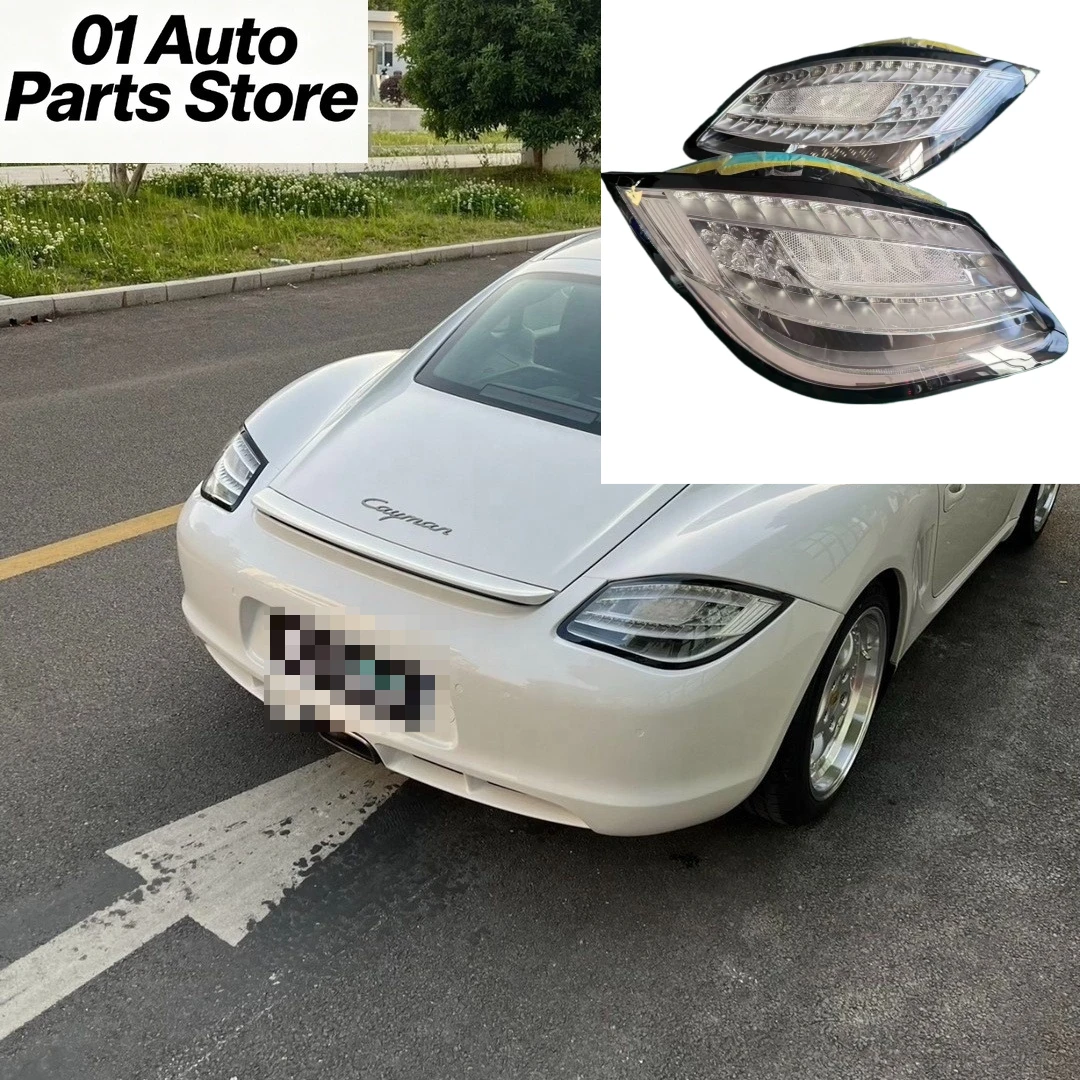 A Set Transparent Taillights Handmade For Porsche Cayman 987 LED Original Modified Taillights