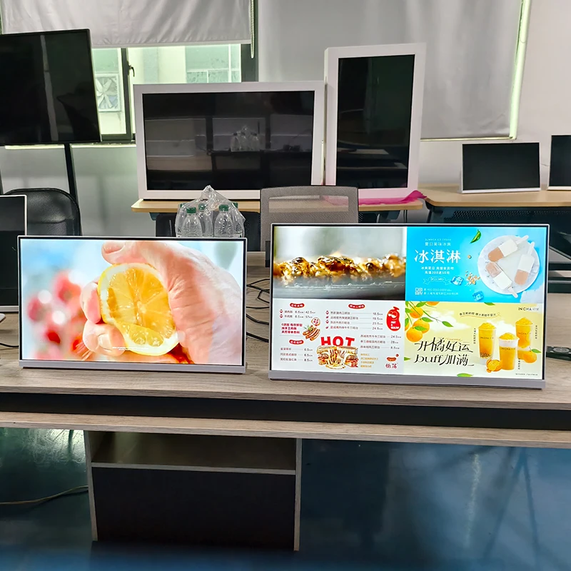 custom.Countertop Digital Signage Digital Menu Advertising Screen Milk Tea Shop 21.5inch 23.8inch 27inch