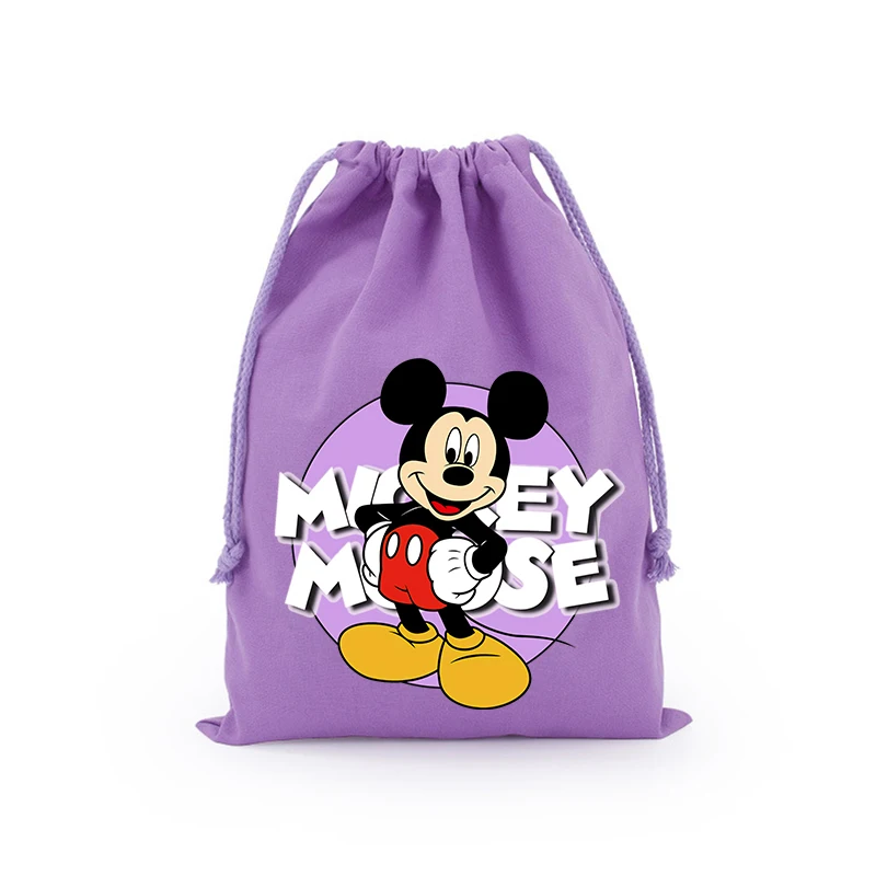 Disney Mickey Minnie Mouse Drawstring Bag Cute Anime Print Holiday Candy Storage Kawaii Anime Birthday Christmas Party Prop Gift