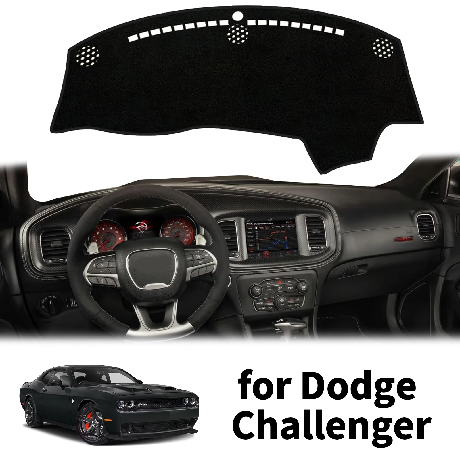 

Car Dashboard Mat for Dodge Challenger 2015-2023 Protective Carpet Dash Mat Dashmat Sunshade