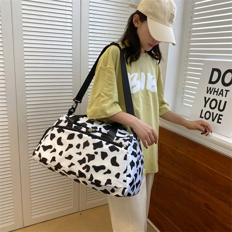 Bolso de viaje de leopardo de corta distancia para mujer, bolsa de almacenamiento de gran capacidad, bolsa de viaje saliente deportiva, bolsa de Fitness, nuevo