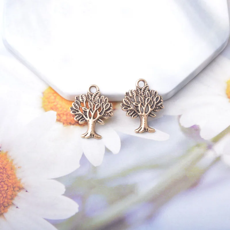 10 Stück Boho Zinklegierung Runde Ohrring-Anhänger Runder Baum Sonnenblumen-Anhänger DIY Damenohrringe – Detail 9