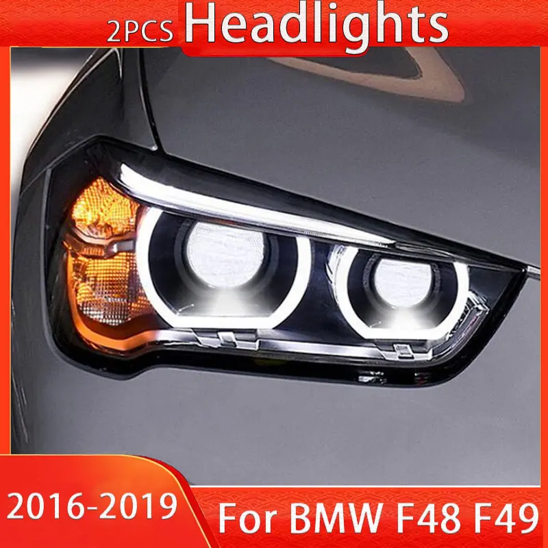 Car Front Lights For BMW X1 F48 F49 Headlights 2016-2019 DRL Day Running Light LED Bi Xenon Bulb Fog Light Car Accessory