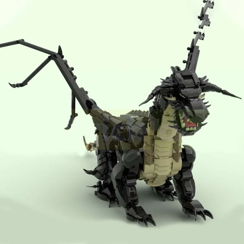 1753PCS MOC Black Dragon Acid Modular Building Blocks DIY Fantasy Monster Model Fire-Breathing Creature Toy Educational Assembly
