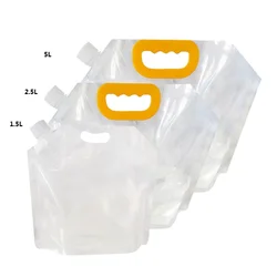 1.5/2.5/5L Stand-up Plastic Drink Packaging Bag Spout Pouch for Beer Beverage Liquid Transparent Juice Milk Coffee Packaging Bag