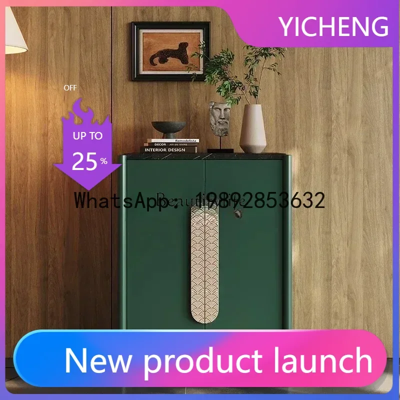 

QQ GG8.Modern side cabinet living room natural marble chest cabinet storage entrance shoe cabinet