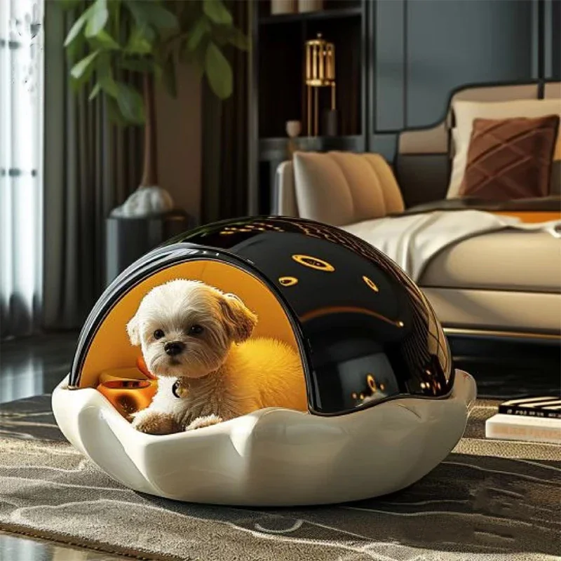 Luxury villa new large dog bed, all-season removable and washable space capsule semi-enclosed pet